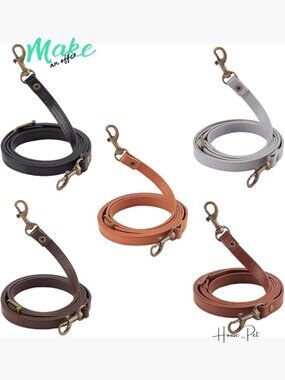 PU Leather Adjustable Crossbody Purse Strap with Hooks Replacement for Shoulder